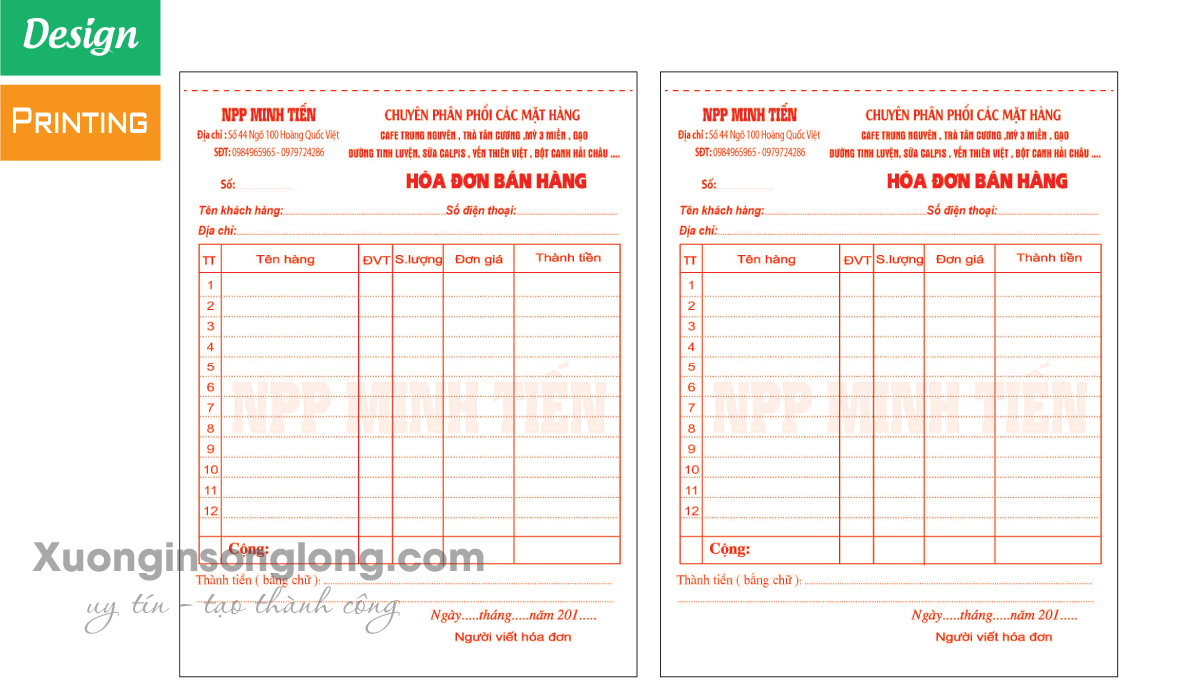 HÓA ĐƠN BÁN HÀNG ĐẸP