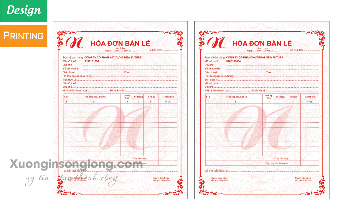 HÓA ĐƠN BÁN LẺ TIÊU CHUẨN