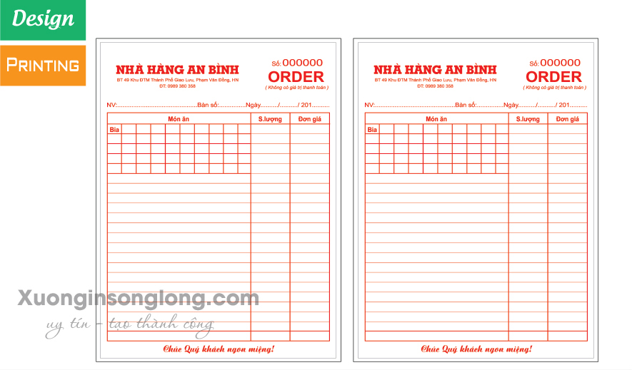 IN ORDER NHÀ HÀNG AN BÌNH