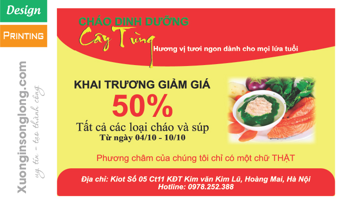 IN TỜ RƠI CHÁO DINH DƯỠNG